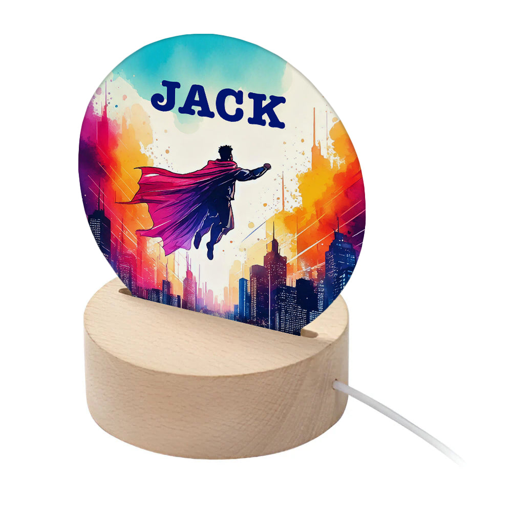 Personalised Kid's Superhero LED Night Light - Buy Night Lights at GiftMasters.co.uk