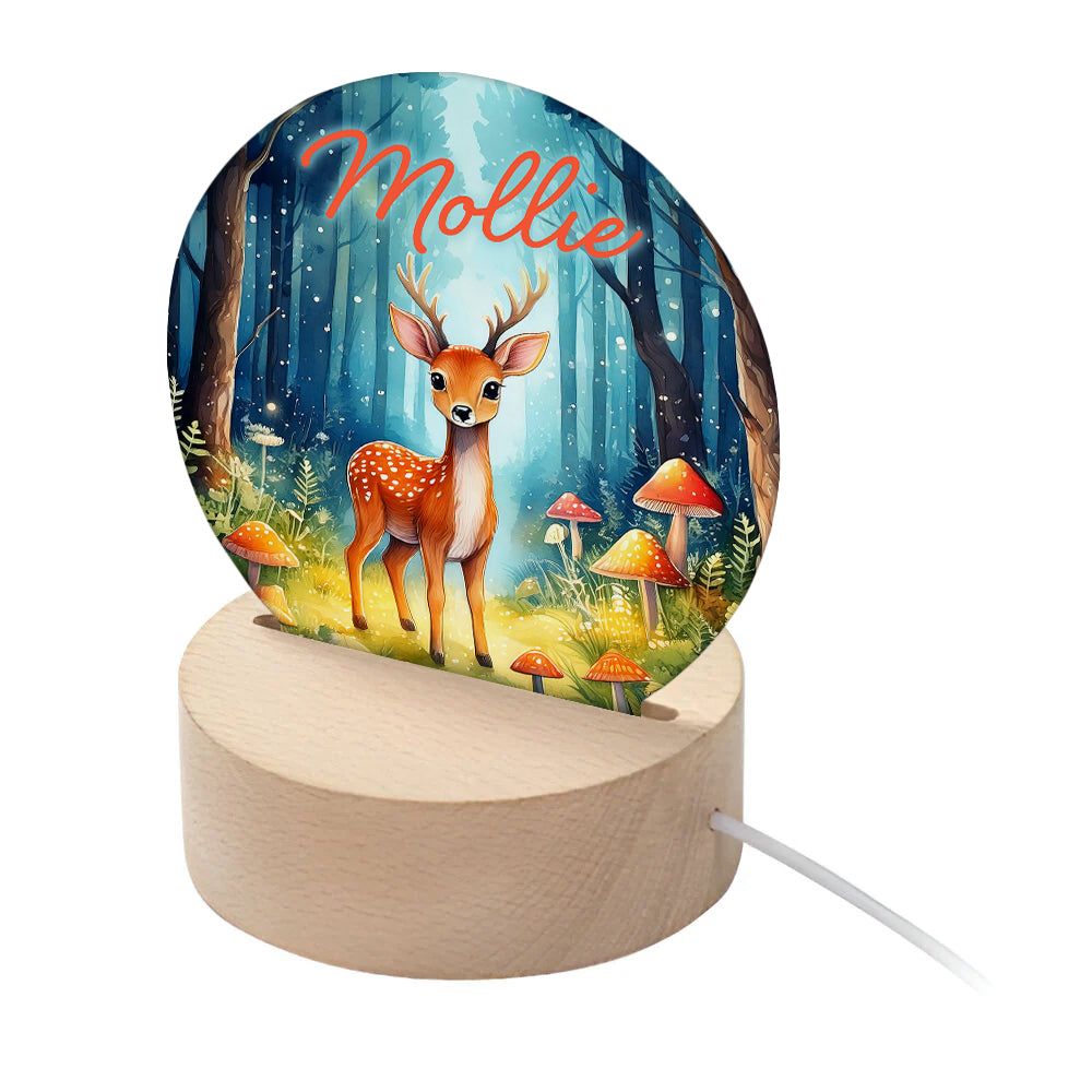 Personalised Kid's Woodland Deer LED Night Light - Buy Night Lights at GiftMasters.co.uk