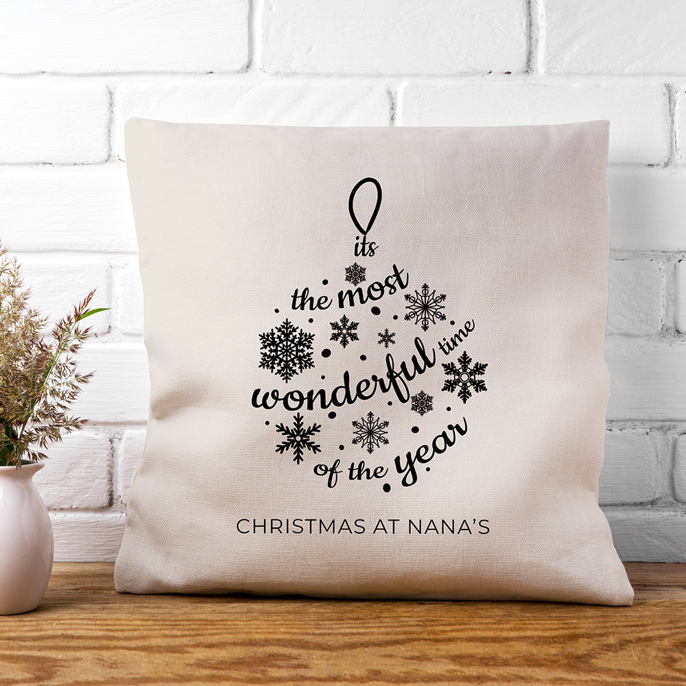 Personalised Bauble Cushion Cover - Buy Textile Cushion Covers at GiftMasters.co.uk