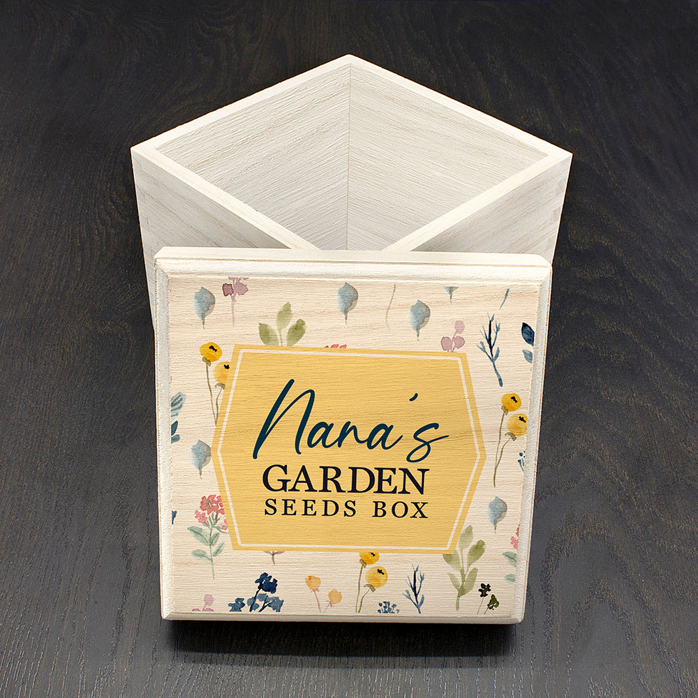 Personalised Botanical Seeds Box - Buy Wooden Keepsake Boxes at GiftMasters.co.uk