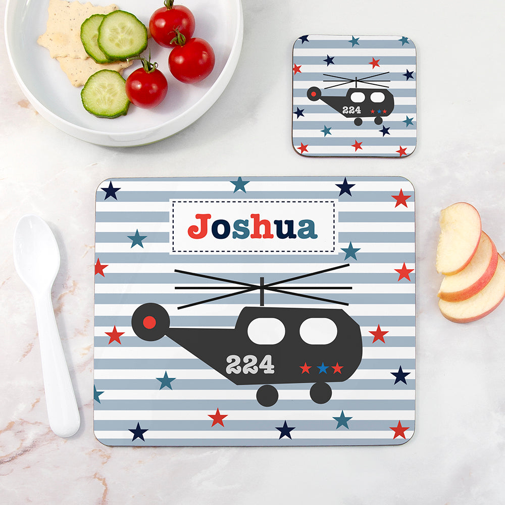 Personalised Boy's Placemat Set - Buy Wooden Coasters at GiftMasters.co.uk