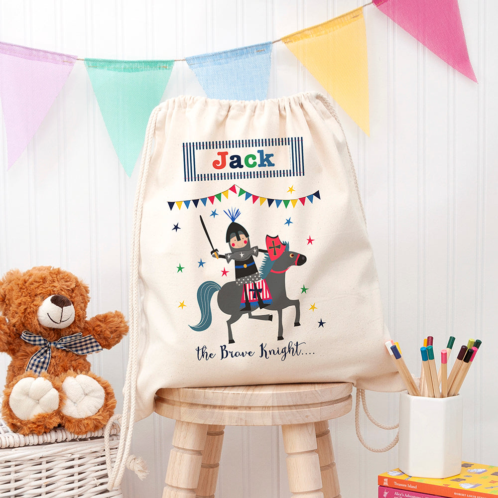 Personalised Brave Knight PE Kit Bag - Buy Textile Bags at GiftMasters.co.uk