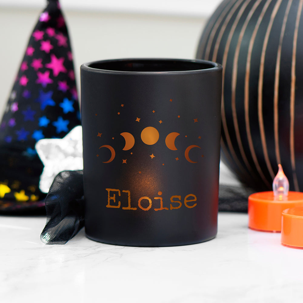 Personalised Celestial Moon Phase Candle Holder - Buy Glass Tealight Holders at GiftMasters.co.uk