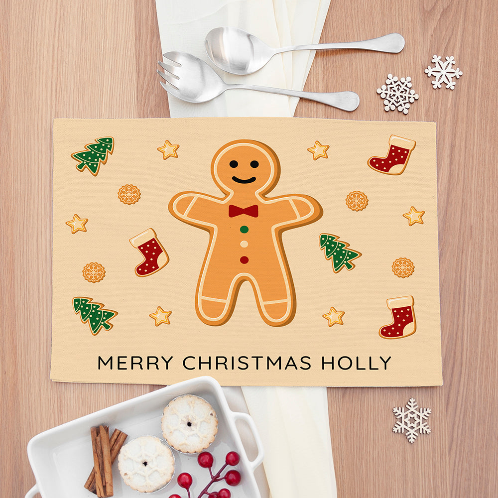 Personalised Christmas Gingerbread Placemat - Buy Textile Accessories at GiftMasters.co.uk