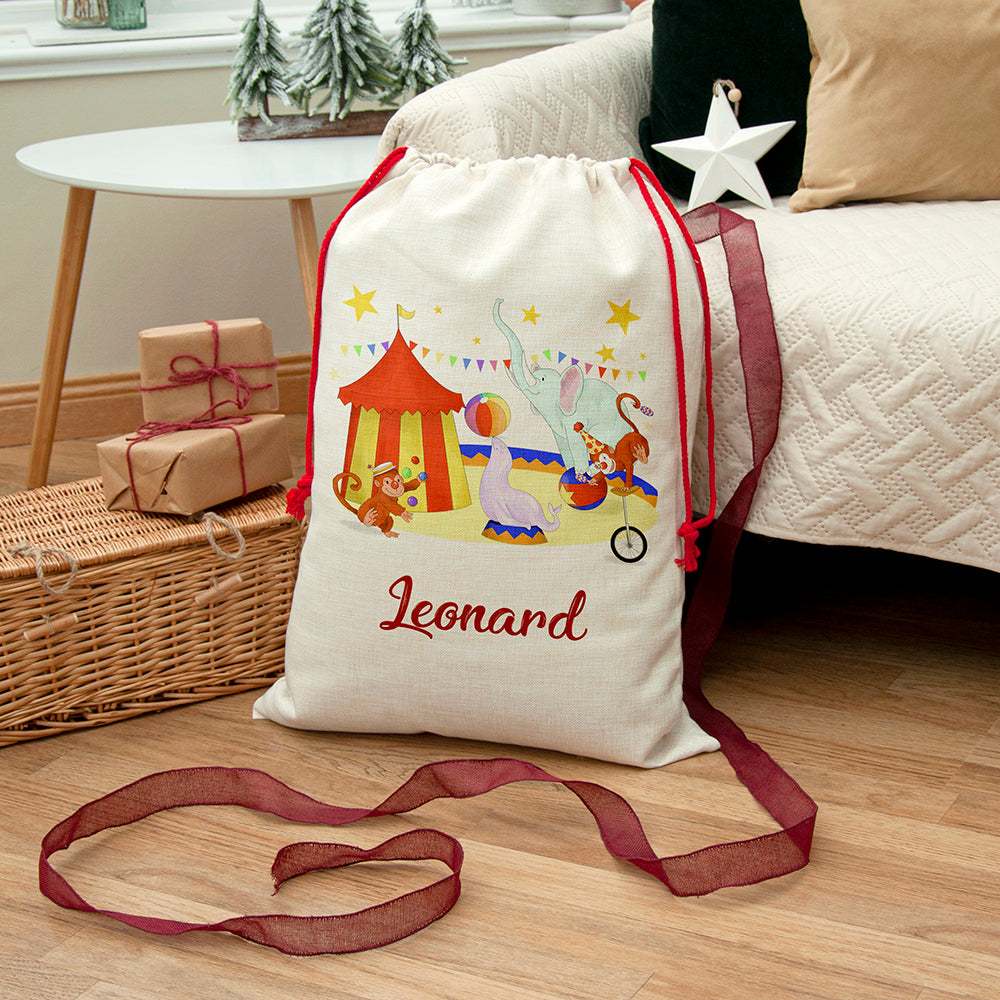 Personalised Circus Christmas Sack - Buy Textile Sacks at GiftMasters.co.uk