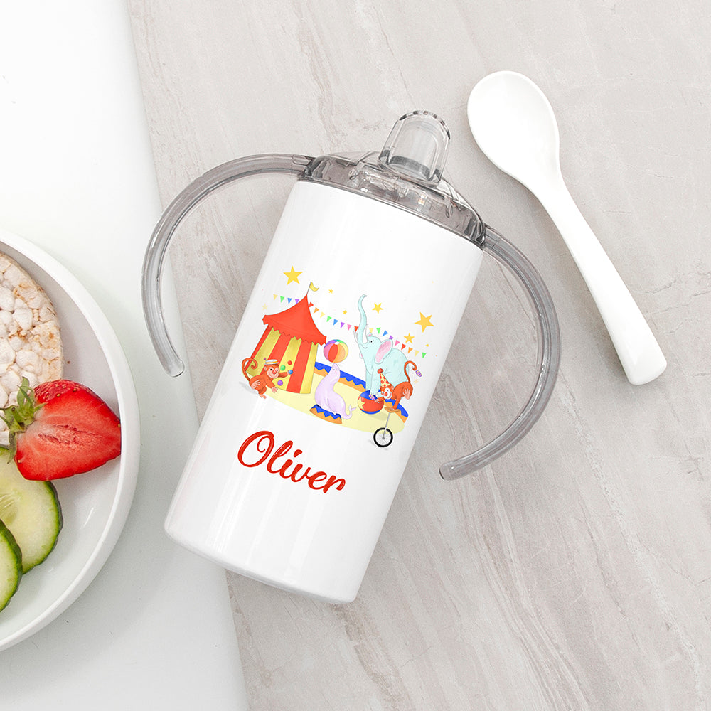 Personalised Circus Kids Sippy Cup - Buy Metal Water Bottles at GiftMasters.co.uk