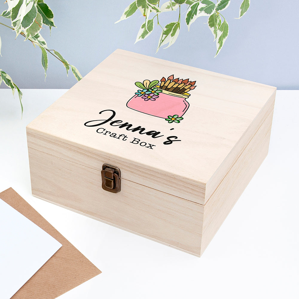 Personalised Craft Box - Buy Wooden Keepsake Boxes at GiftMasters.co.uk