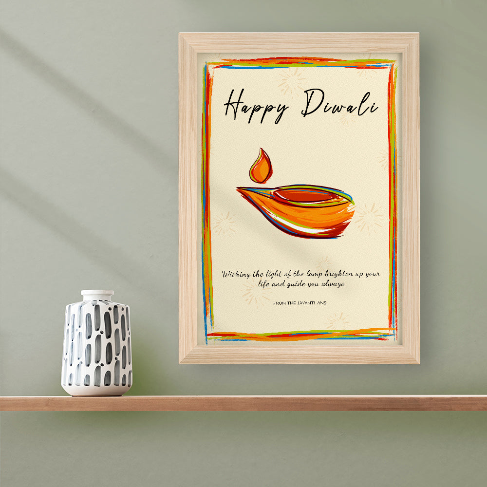 Personalised Diwali Colourful Light Framed Print - Buy Paper Print at GiftMasters.co.uk