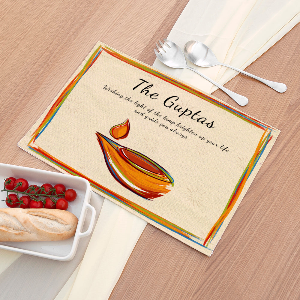 Personalised Diwali Colourful Light Placemat - Buy Textile Accessories at GiftMasters.co.uk
