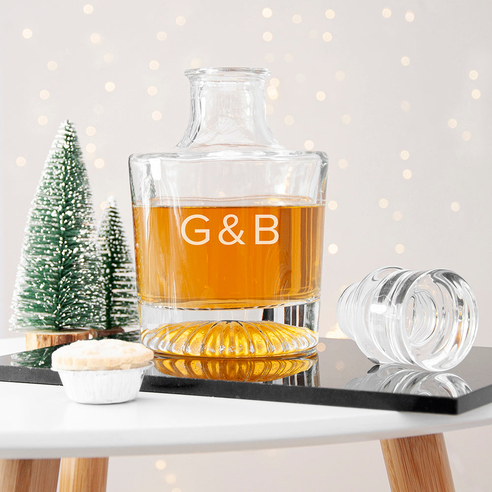 Personalised Elegance Initials Round Decanter - Buy Glass Decanters at GiftMasters.co.uk