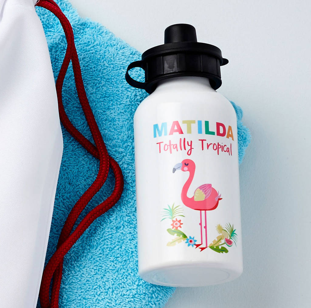 Personalised Flamingo Water Bottle - Buy Metal Water Bottles at GiftMasters.co.uk