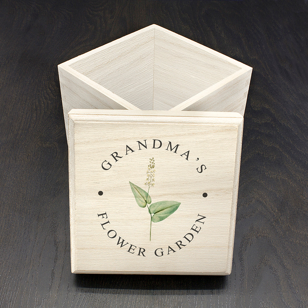 Personalised Flower Garden Seeds Box - Buy Wooden Keepsake Boxes at GiftMasters.co.uk