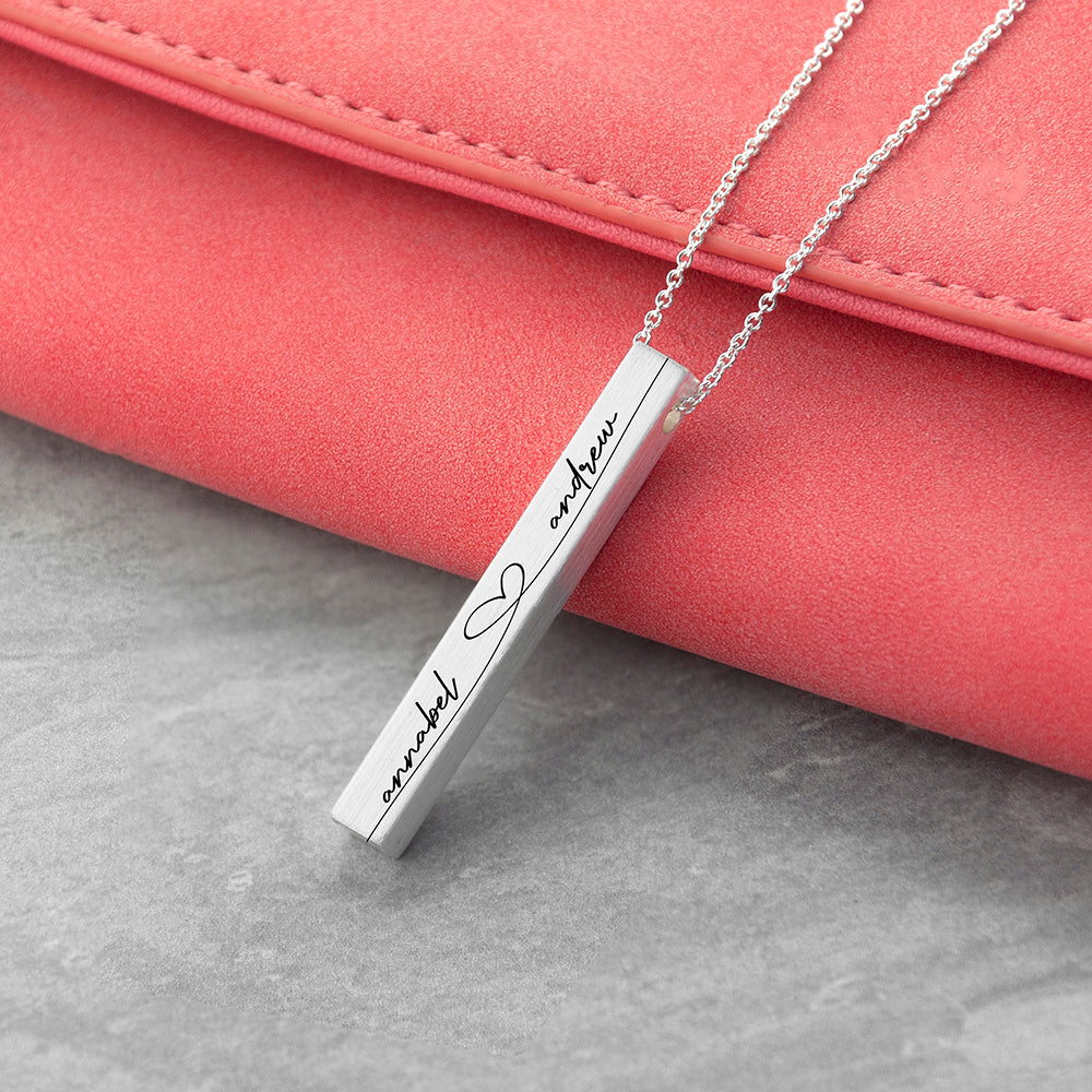 Personalised Forever and Always Vertical Bar Necklace - Buy Metal Jewellery at GiftMasters.co.uk