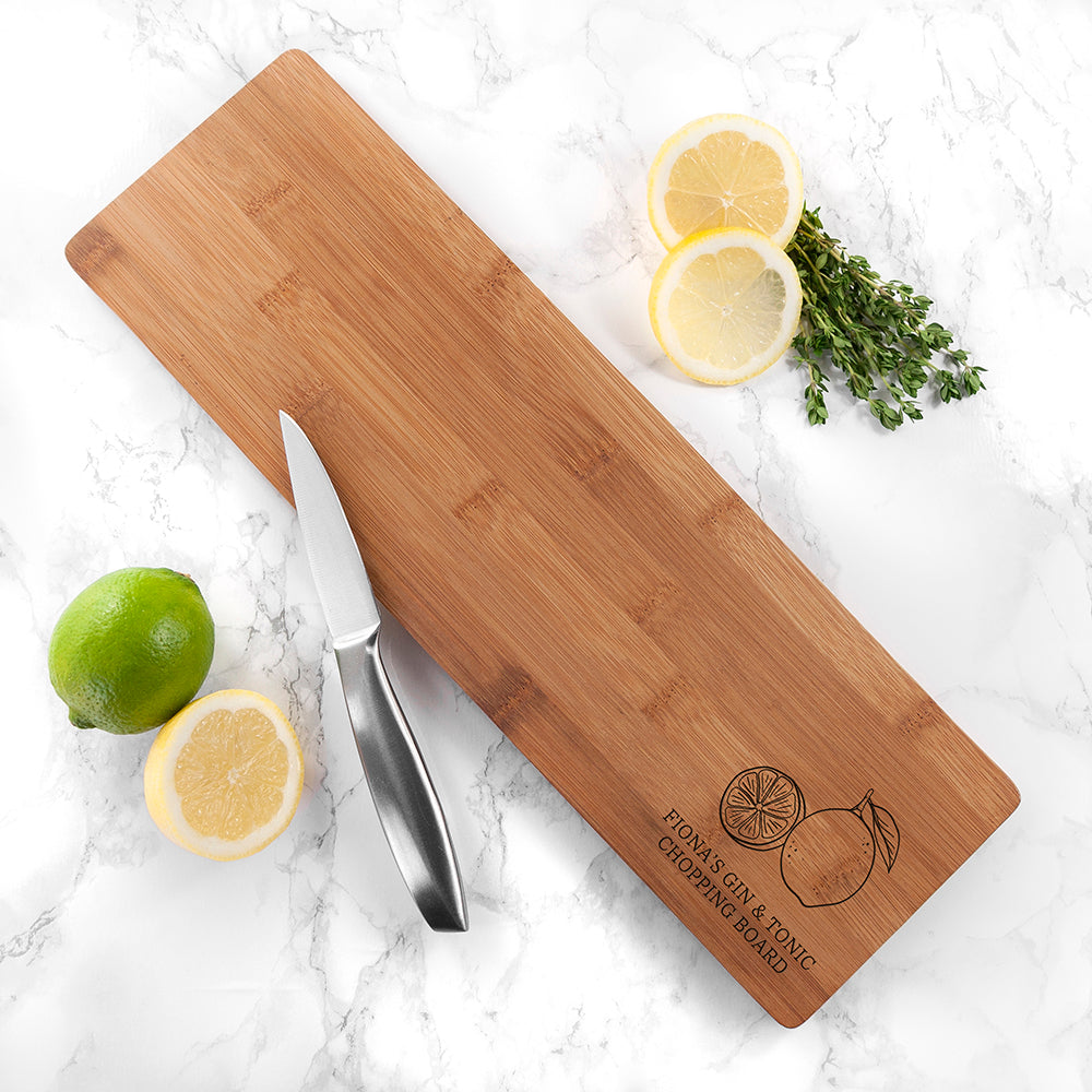 Personalised Gin and Tonic Chopping Board - Buy Wooden Tableware at GiftMasters.co.uk
