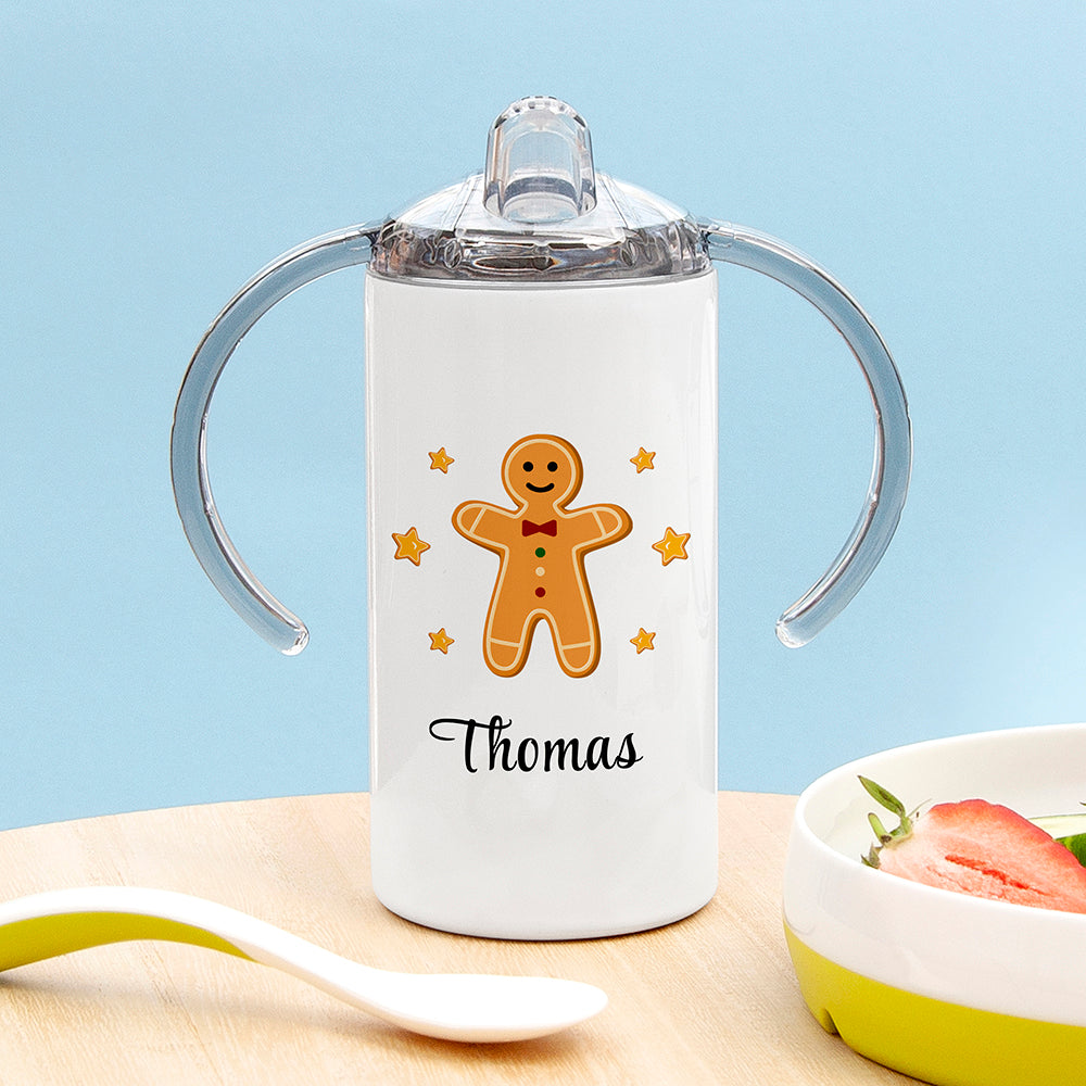 Personalised Gingerbread Kids Sippy Cup - Buy Metal Water Bottles at GiftMasters.co.uk