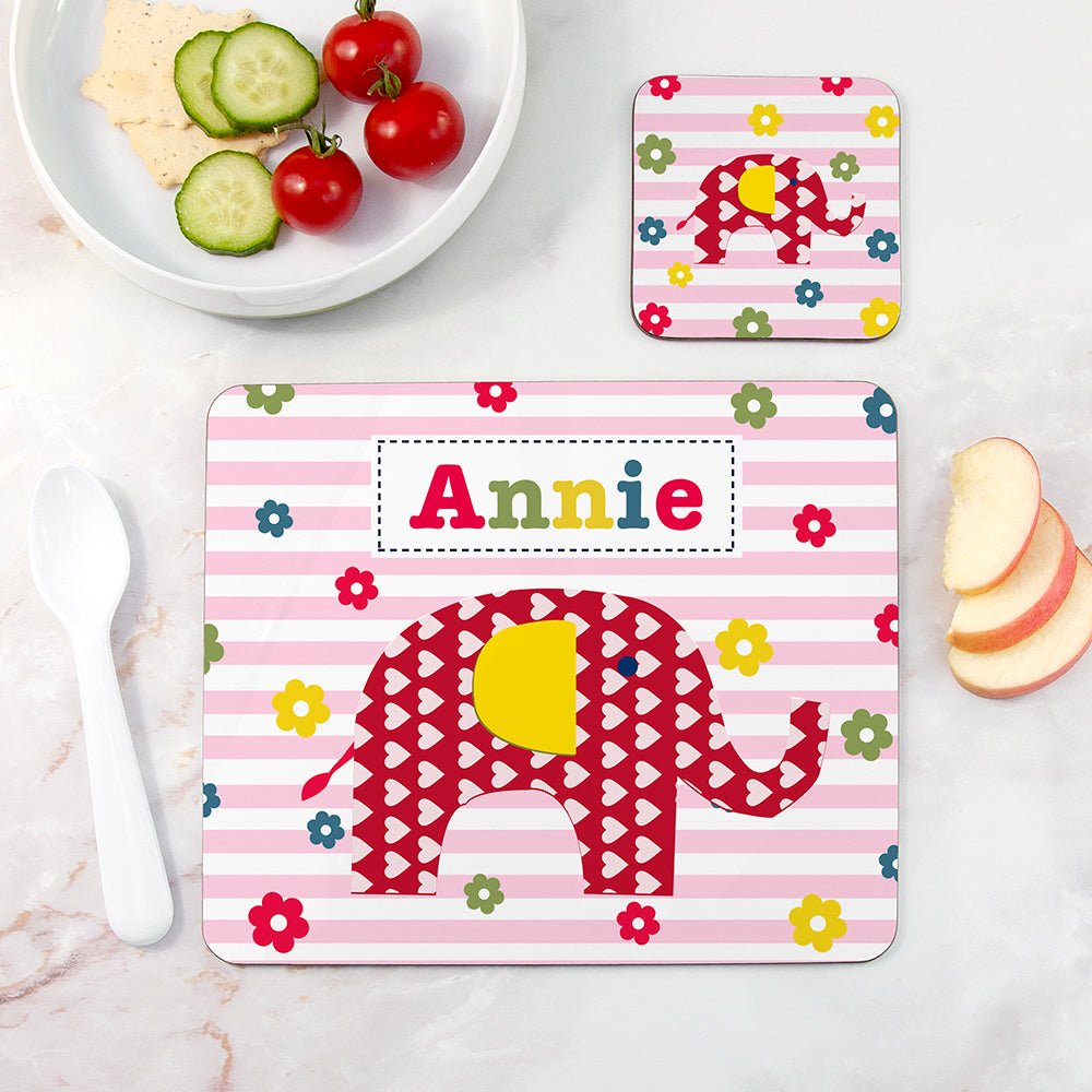 Personalised Girl's Placemat Set - Buy Wooden Coasters at GiftMasters.co.uk