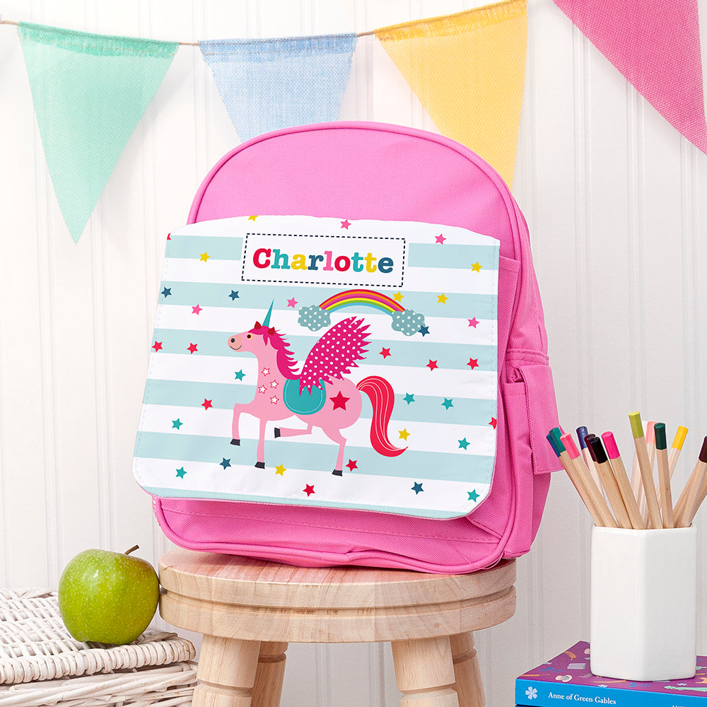 Personalised Girl's Unicorn Mini Rucksack - Buy Textile Bags at GiftMasters.co.uk