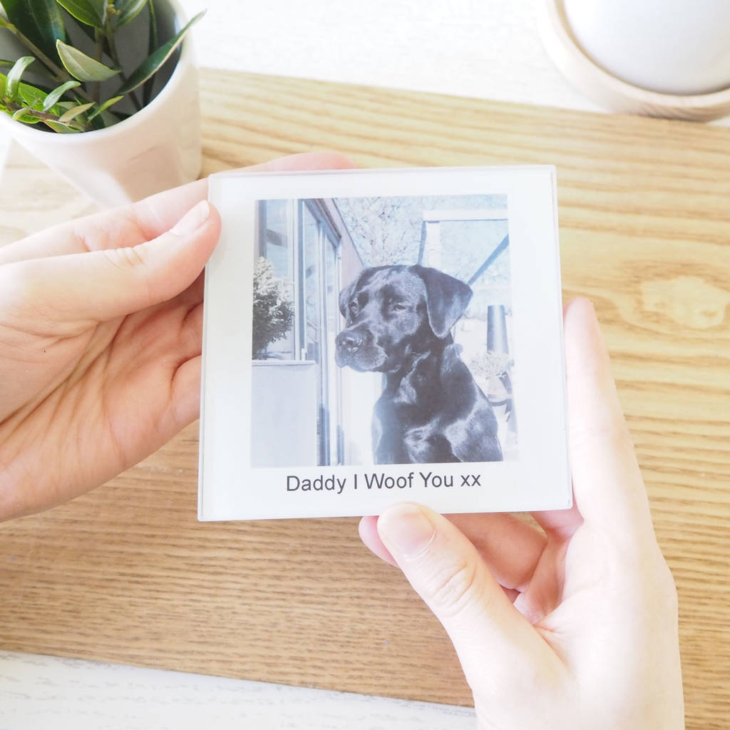 Personalised Glass Pet Photo Coaster - Buy Glass Coasters at GiftMasters.co.uk