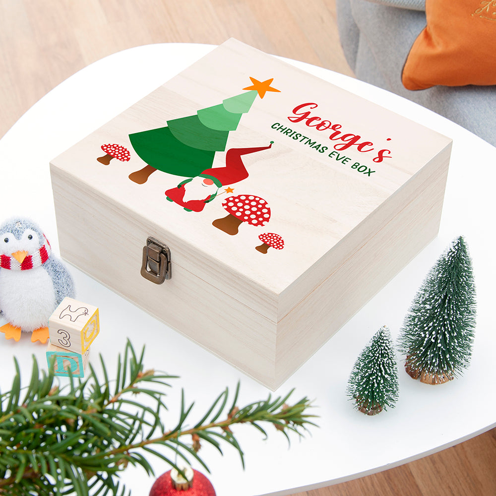 Personalised Gonk Christmas Eve Box - Buy Wooden Keepsake Boxes at GiftMasters.co.uk