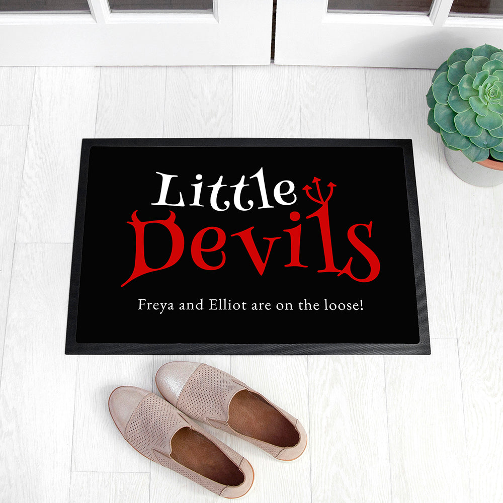 Personalised Halloween Little Devils Indoor Doormat - Buy Rubber Doormat at GiftMasters.co.uk