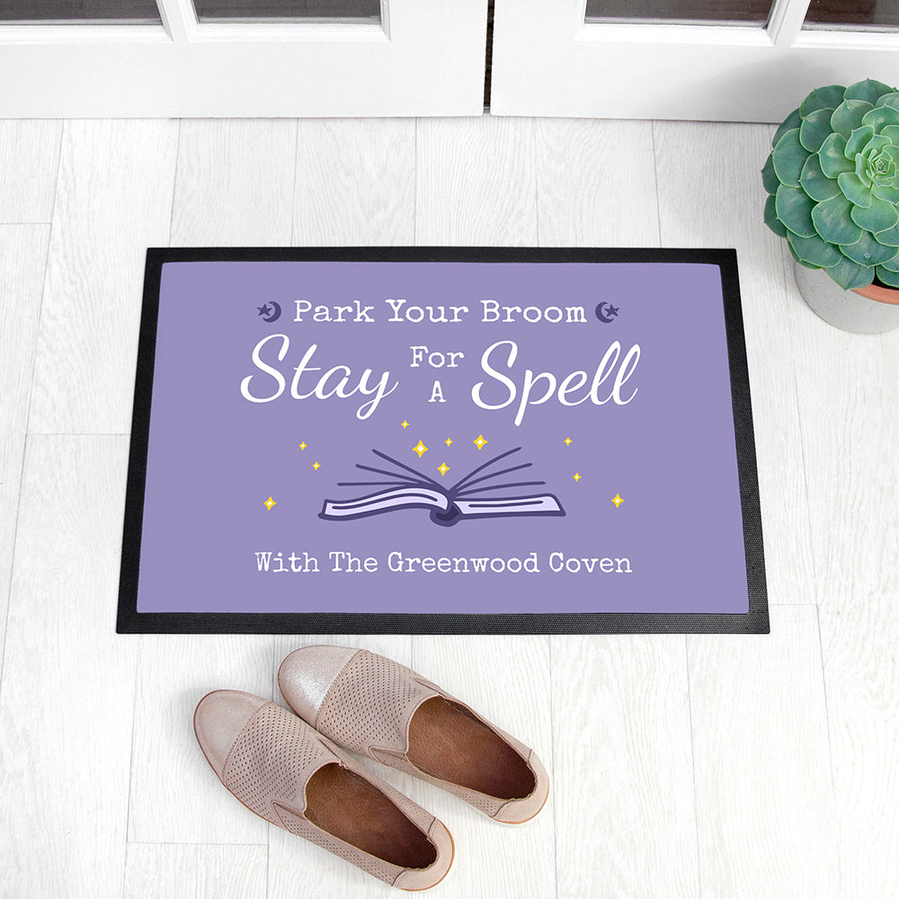 Personalised Halloween Spell Book Indoor Doormat - Buy Rubber Doormat at GiftMasters.co.uk
