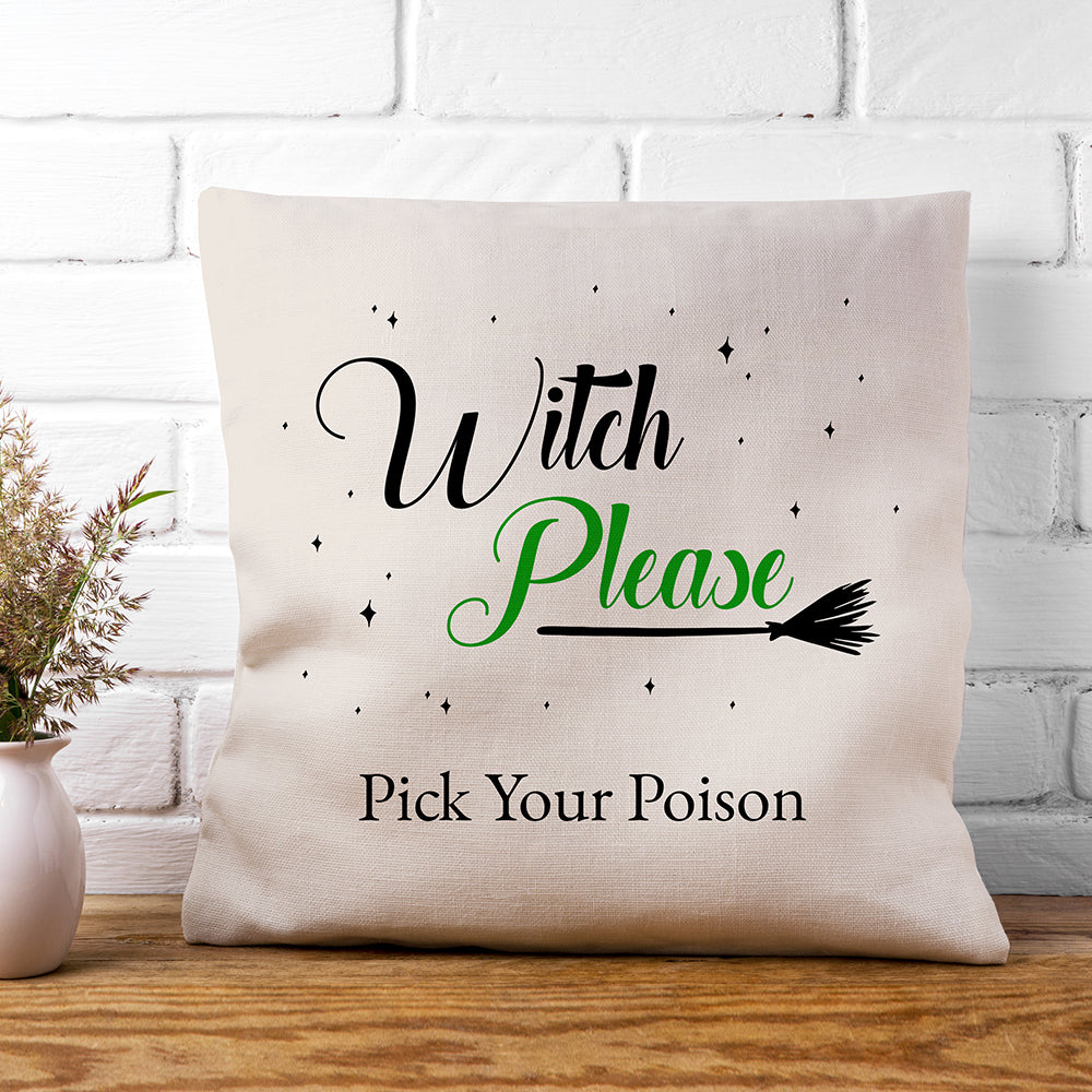 Personalised Halloween Witches Broom Cushion Cover - Buy Textile Cushion Covers at GiftMasters.co.uk