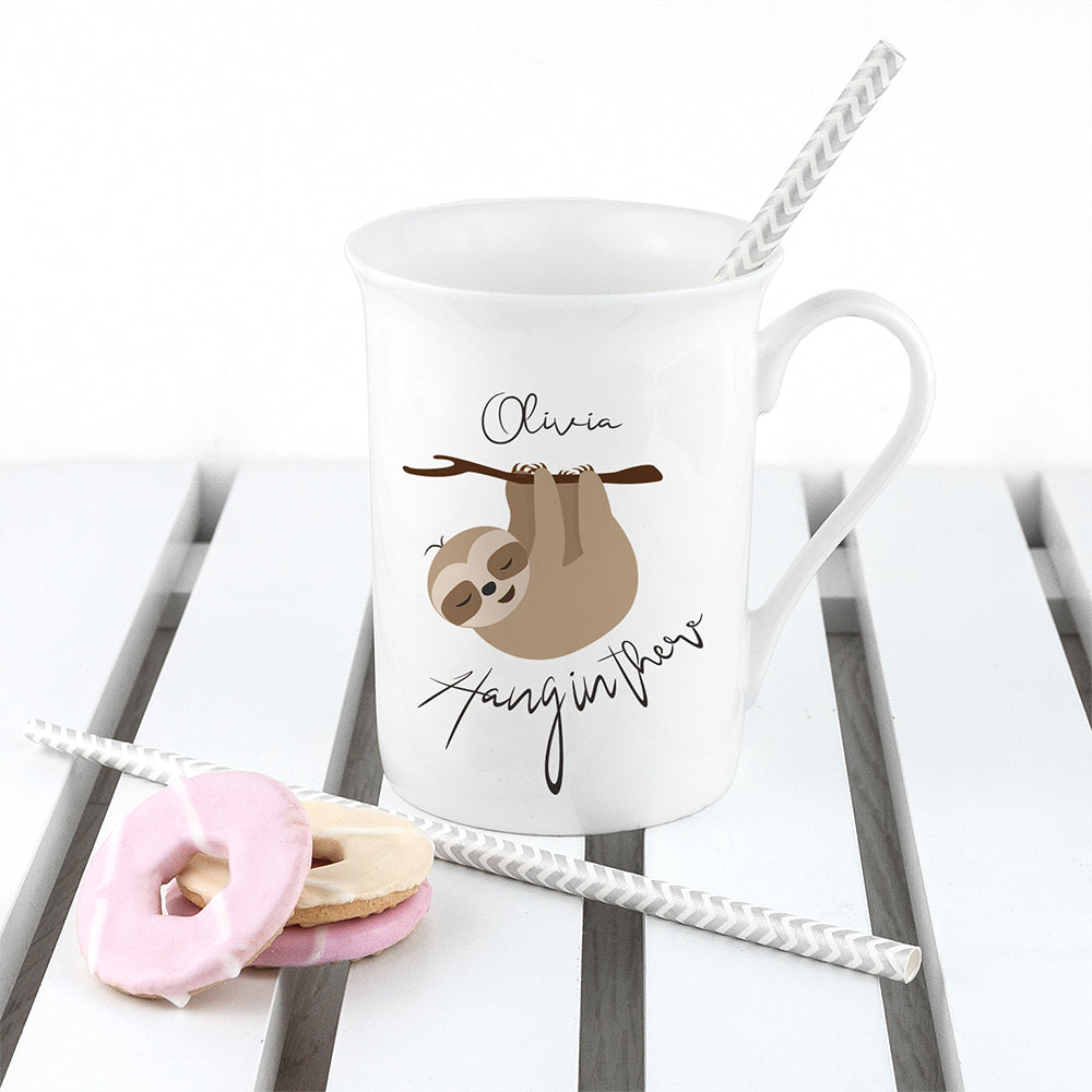 Personalised Hang In There Bone China Mug - Buy Ceramic Mugs at GiftMasters.co.uk