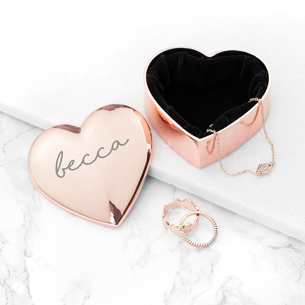 Personalised Heart Trinket Box - Buy Metal Accessories at GiftMasters.co.uk
