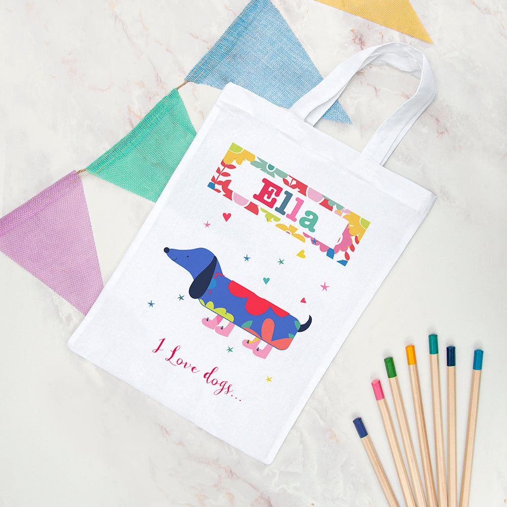Personalised I Love Pets Fabric Party Bag - Buy Textile Bags at GiftMasters.co.uk