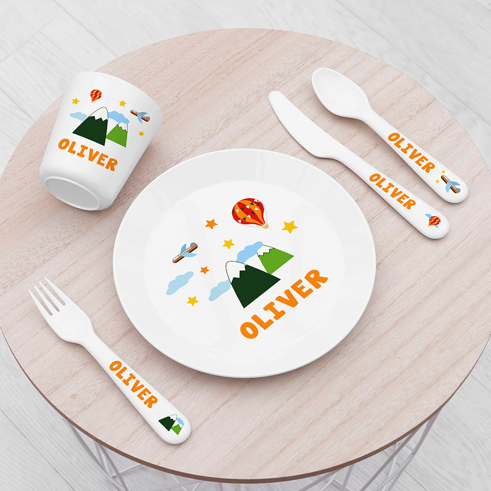 Personalised Kids Adventure Plastic Dining Set - Buy 0 at GiftMasters.co.uk
