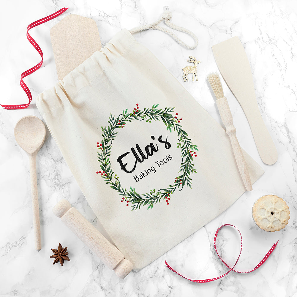 Personalised Kids Christmas Baking Set - Buy Wooden Accessories at GiftMasters.co.uk