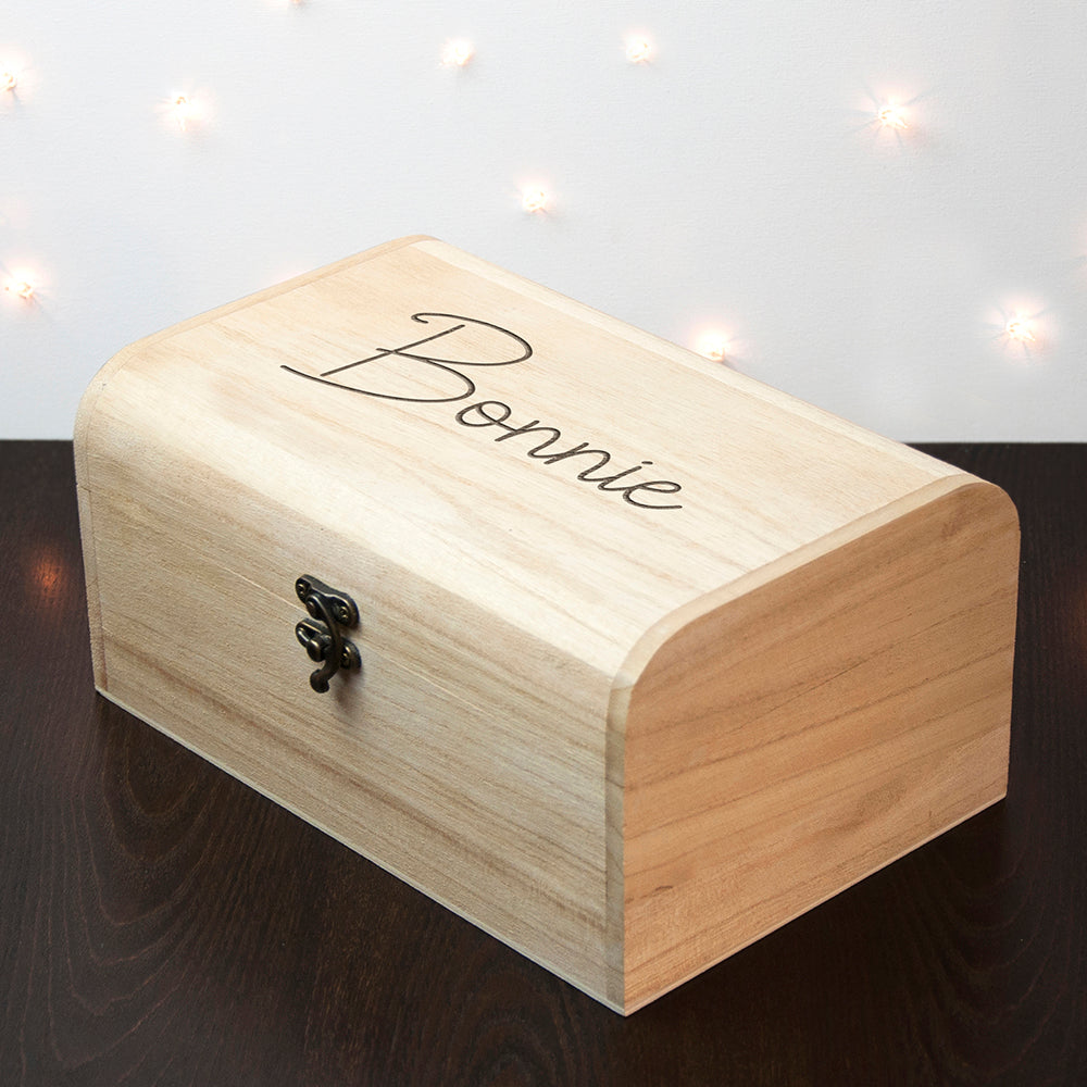 Personalised Kids Engraved Keepsake Wooden Chest - Buy Wooden Chests at GiftMasters.co.uk
