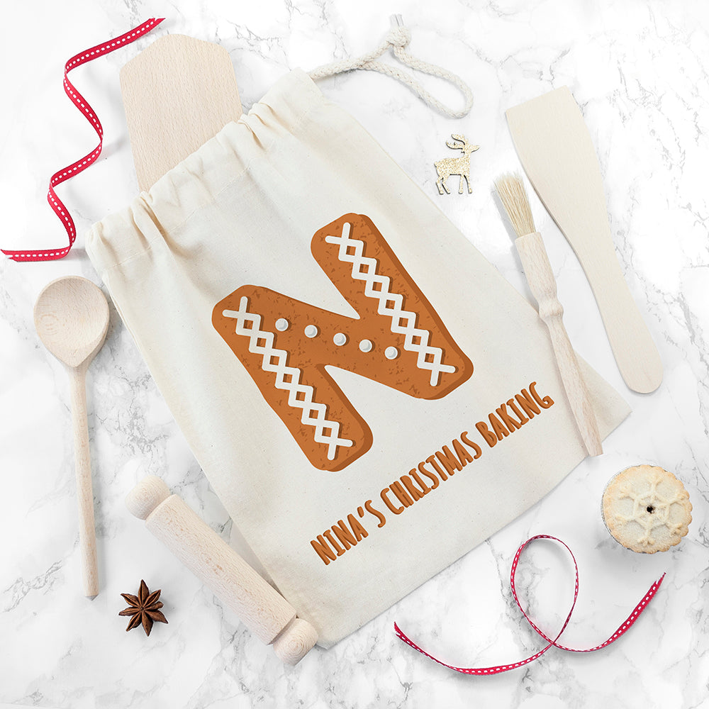 Personalised Kids Gingerbread Baking Set - Buy Wooden Accessories at GiftMasters.co.uk