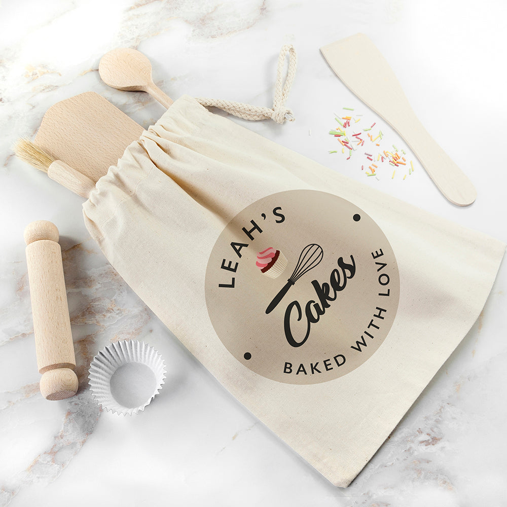 Personalised Kids Home Bakery Set - Buy Wooden Accessories at GiftMasters.co.uk