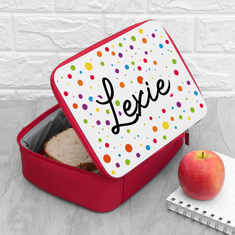 Personalised Kids Insulated Lunch Bag - Red - Buy 0 at GiftMasters.co.uk