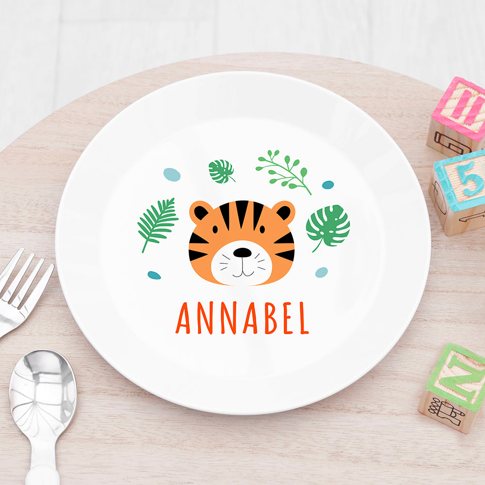Personalised Kids Jungle Animal Plastic Plate - Buy 0 at GiftMasters.co.uk