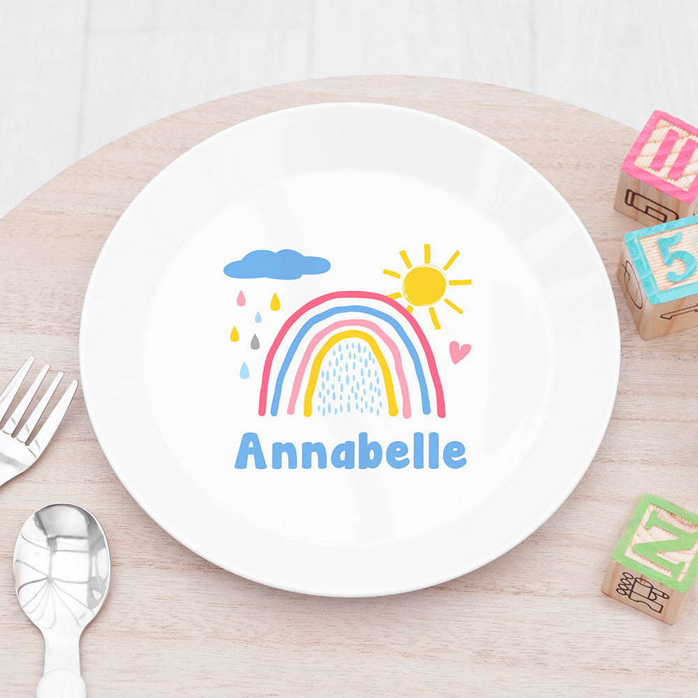 Personalised Kids Pastel Sky Plastic Plate - Buy 0 at GiftMasters.co.uk