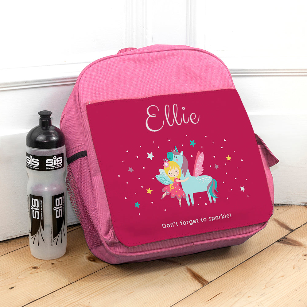 Personalised Kids Pink Backpack - Buy Textile Bags at GiftMasters.co.uk