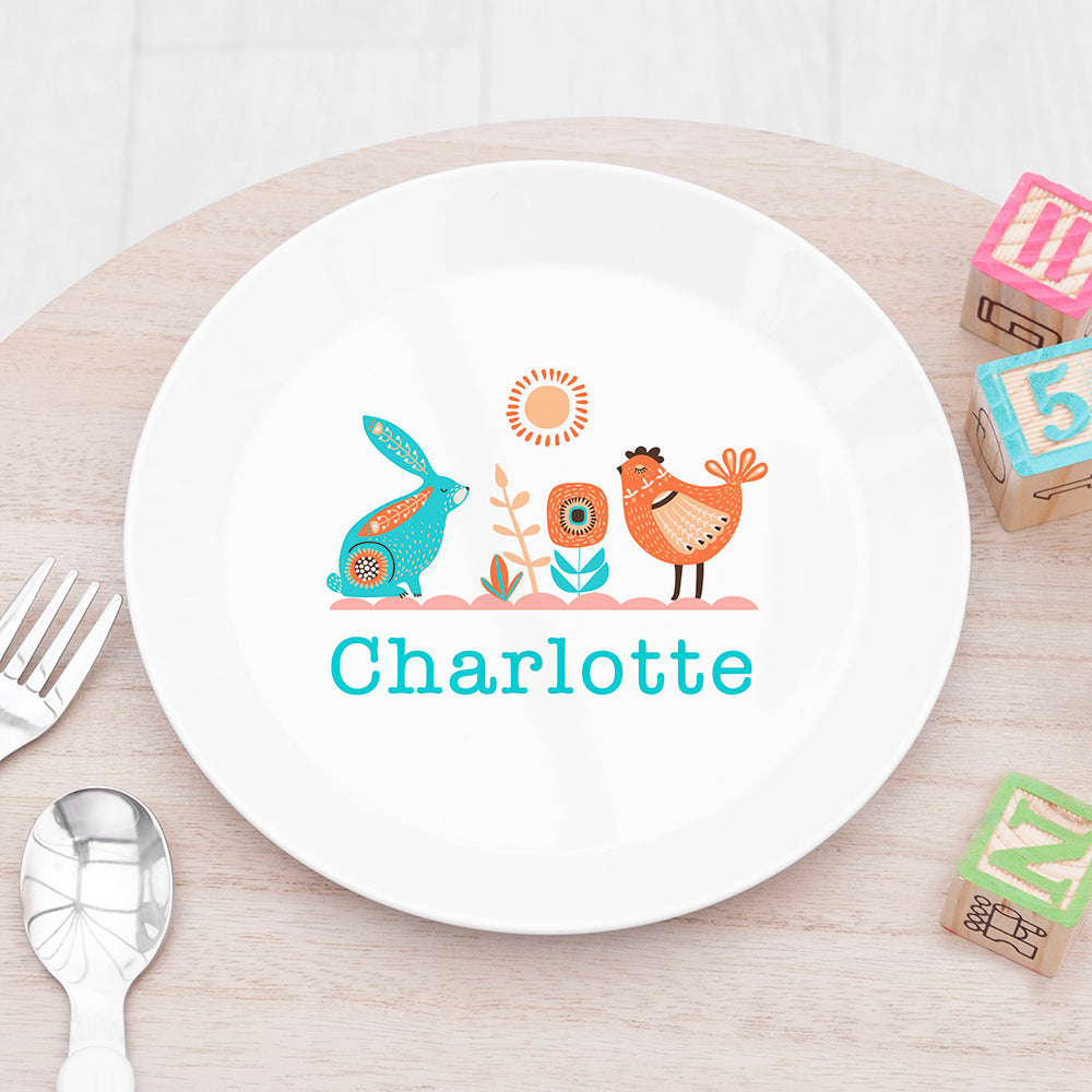 Personalised Kids Scandi Summer Plastic Plate - Buy 0 at GiftMasters.co.uk