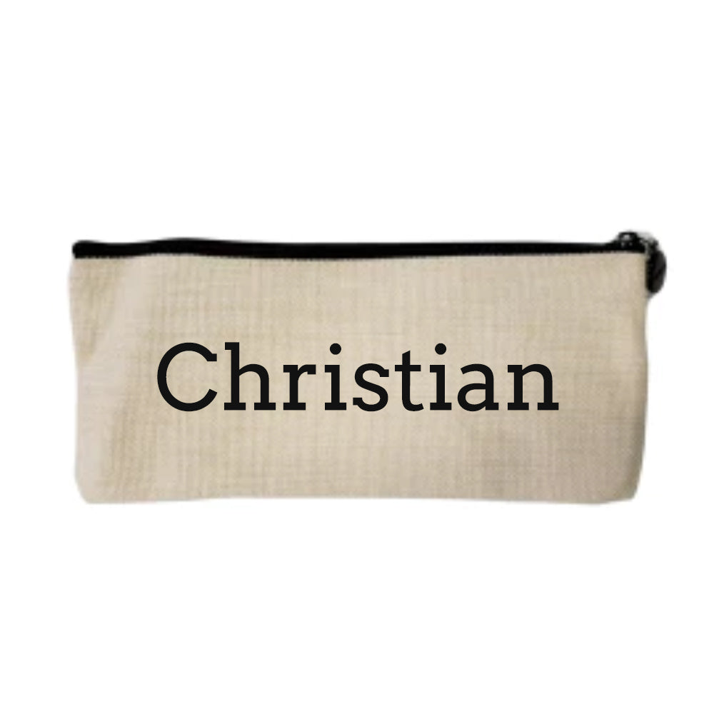 Personalised Linen Pencil Case - Buy Textile Accessories at GiftMasters.co.uk