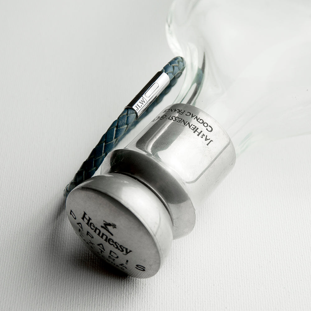 Personalised Men's Capsule Tube Woven Bracelet In Aegean Blue - Buy Metal Jewellery at GiftMasters.co.uk