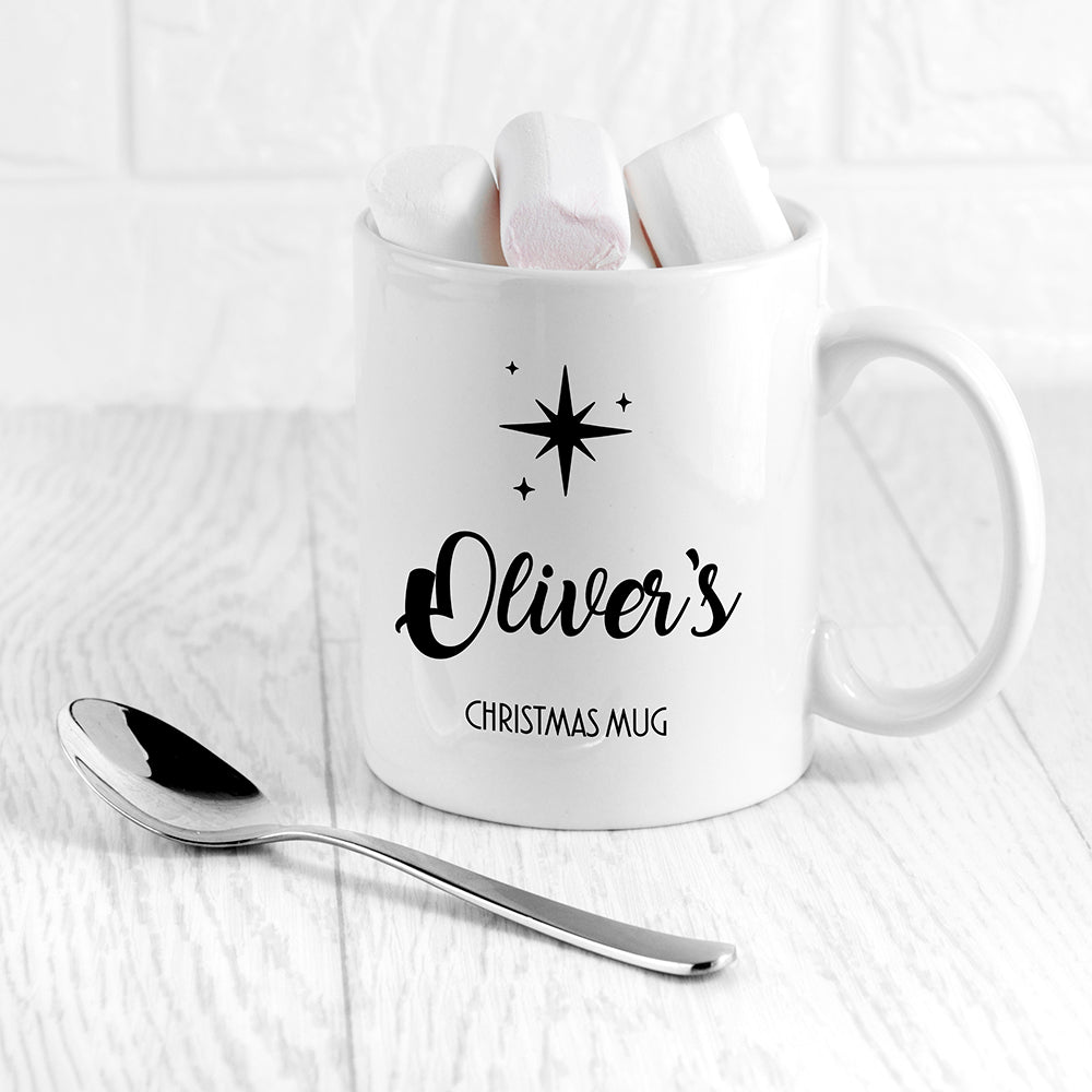 Personalised Minimalist Christmas Icon White Mug - Buy Ceramic Mugs at GiftMasters.co.uk