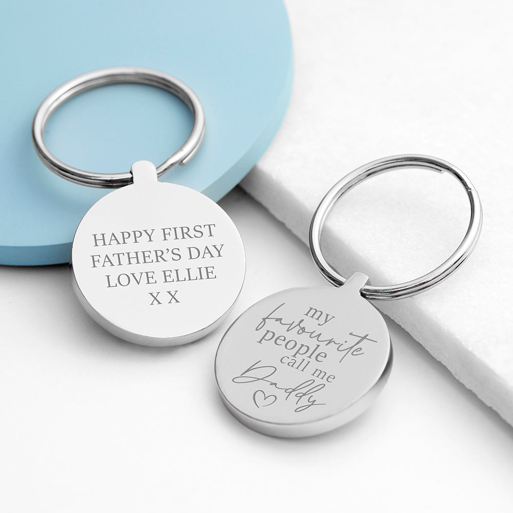 Personalised My Favourite People Call Me Daddy Keyring - Buy Metal Keyrings at GiftMasters.co.uk