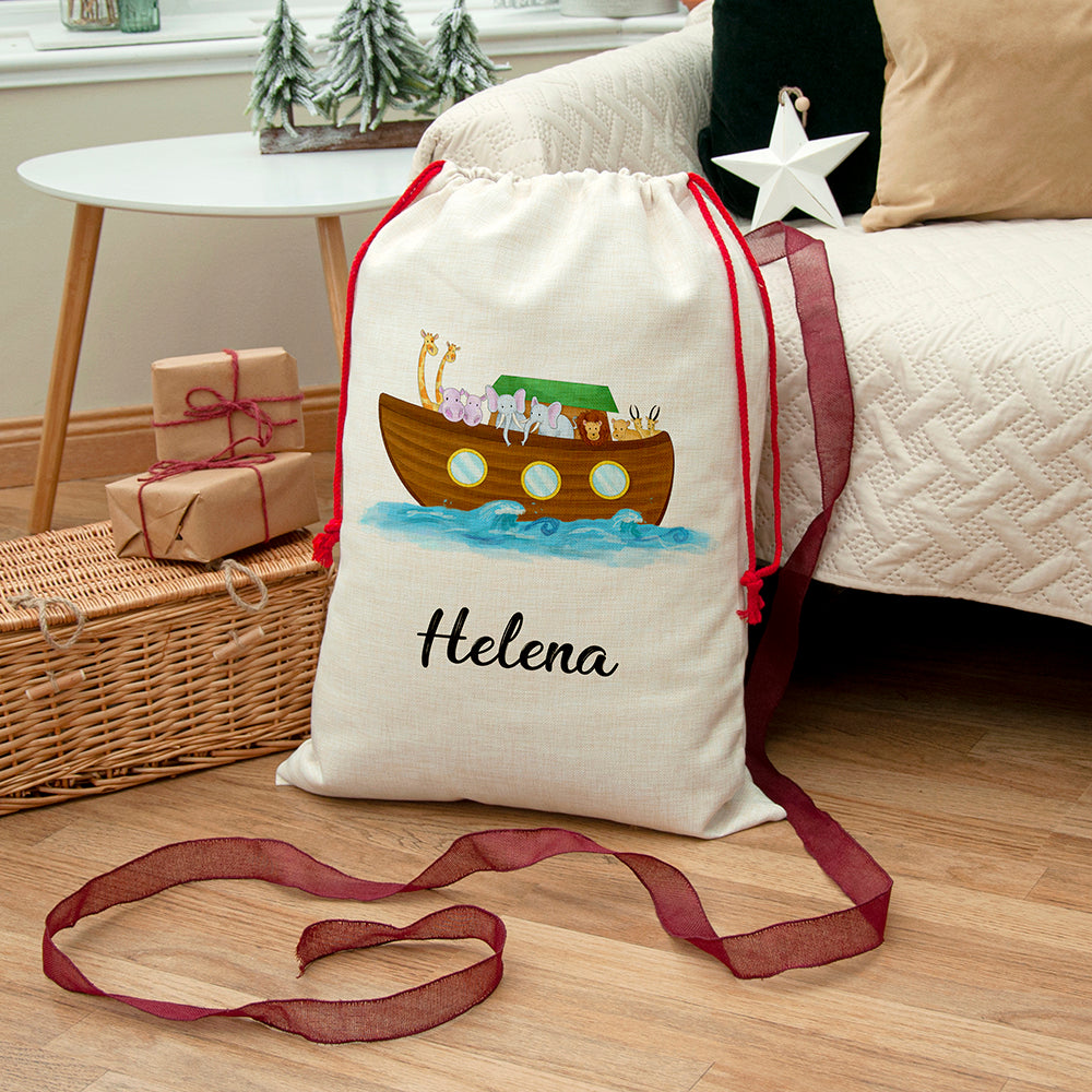 Personalised Noah's Ark Christmas Sack - Buy Textile Sacks at GiftMasters.co.uk