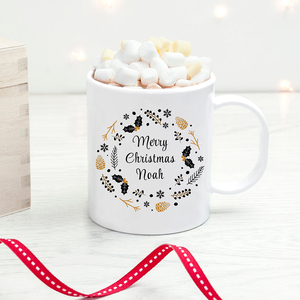 Personalised Nordic Botanical White Mug - Buy Ceramic Mugs at GiftMasters.co.uk