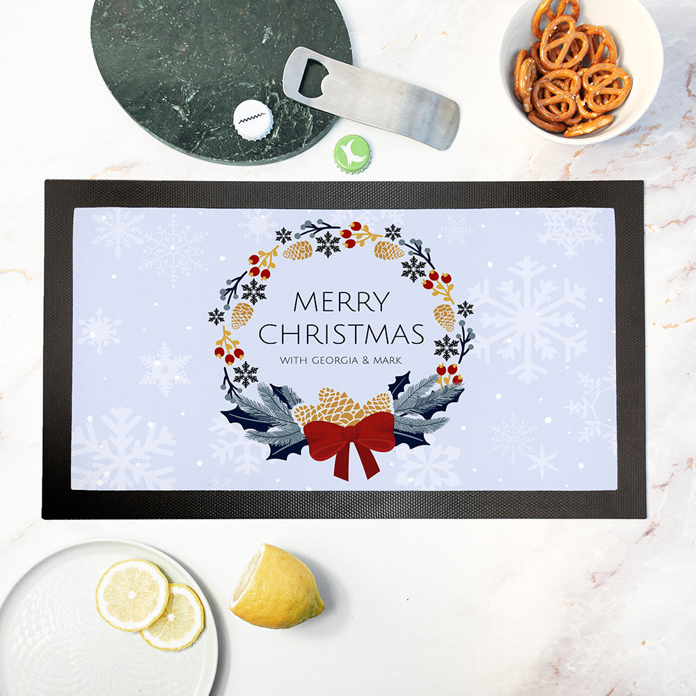 Personalised Nordic Wreath Bar Mat - Buy Rubber Accessories at GiftMasters.co.uk