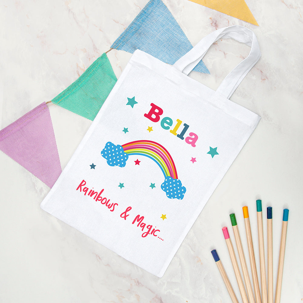 Personalised Rainbow Party Bag - Buy Textile Bags at GiftMasters.co.uk