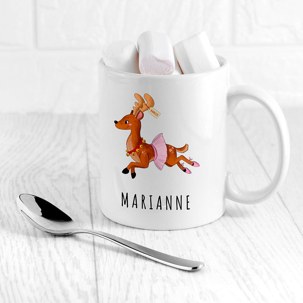 Personalised Reindeer Christmas White Mug - Buy Ceramic Mugs at GiftMasters.co.uk