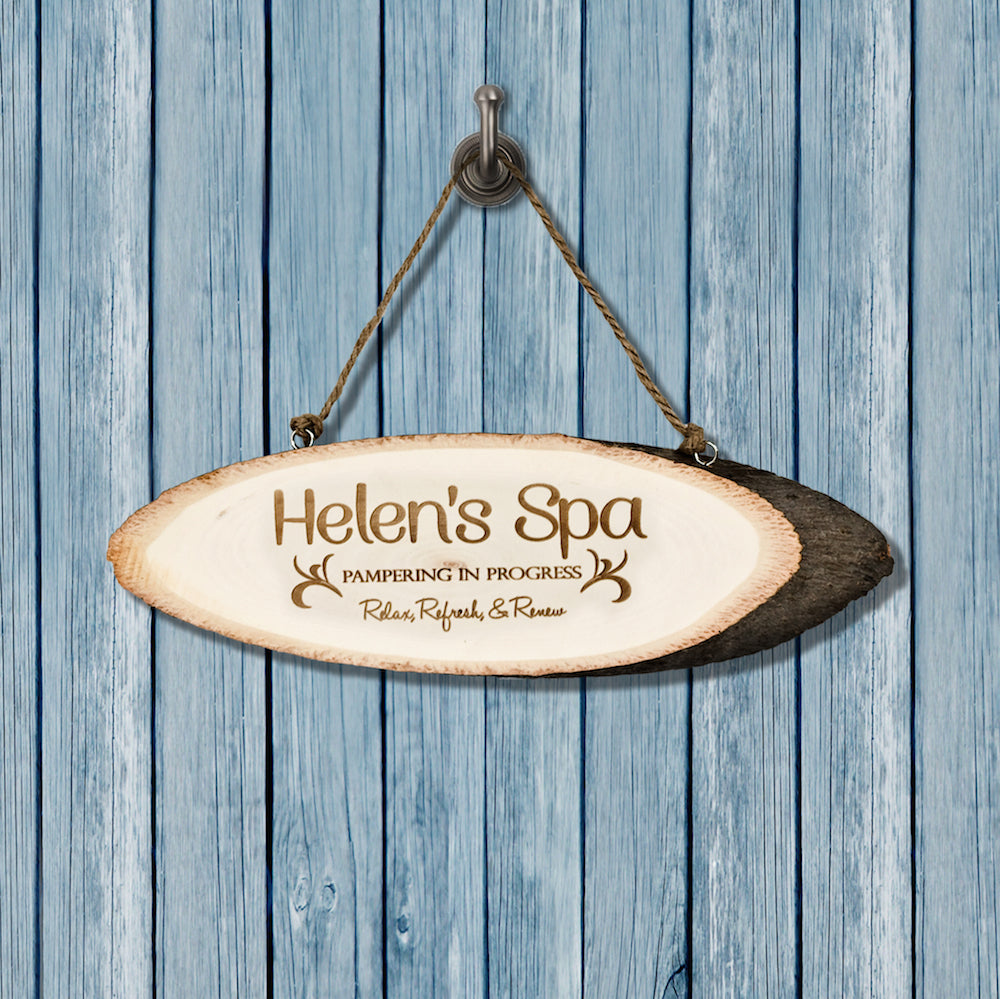 Personalised Relaxing Spa Wooden Sign - Buy Wooden Signs at GiftMasters.co.uk