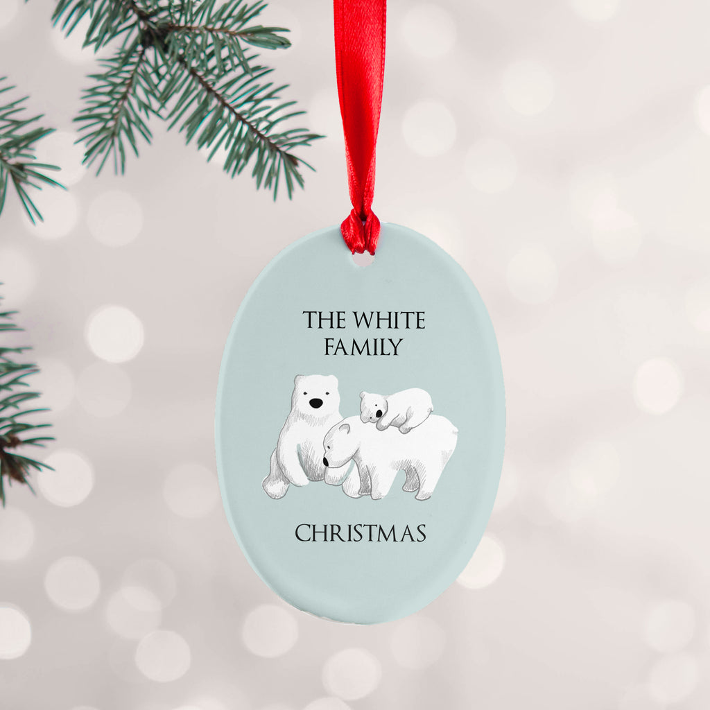 Personalised Sentimental Polar Bear Oval Ornament - Buy Ceramic Decorations at GiftMasters.co.uk